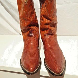 Vintage 80's Justin boots 10B (LIZARD) peanut brittle color